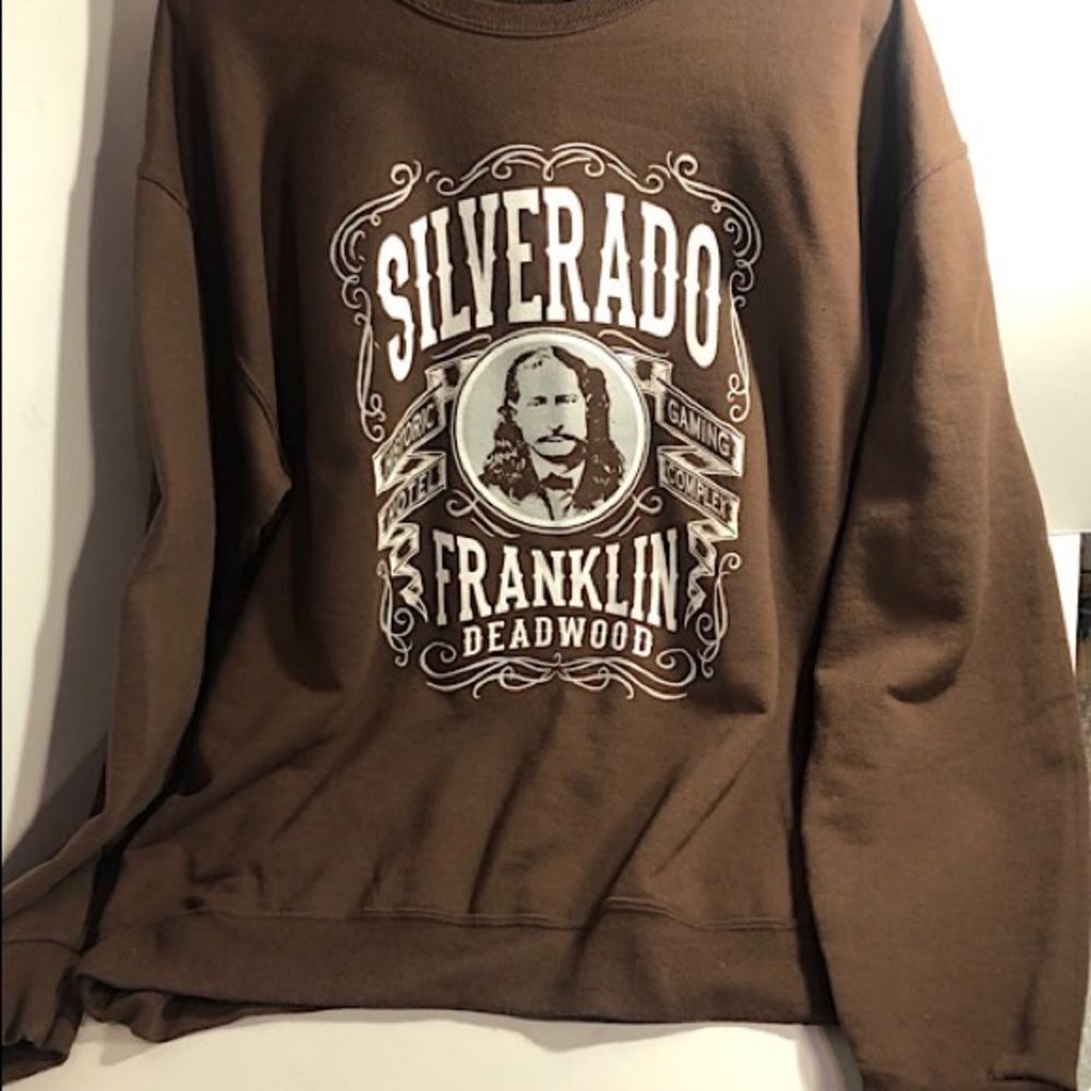 Wild Bill-Silverado Franklin Casino,Deadwood SDak Brown Sweatshirt Size Large - Picture 3 of 4